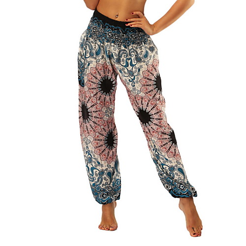 

Women's Basic Legging - Geometric, Print Mid Waist Fuchsia Orange Blue One-Size