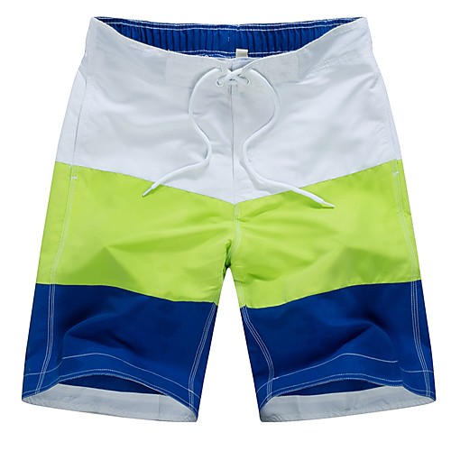 

Men's Sporty Basic Blue White Black Swim Trunk Beach board shorts Swimwear Swimsuit - Color Block Print M L XL Blue