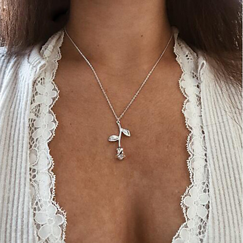 

Women's Pendant Necklace Necklace Friends European Romantic Casual / Sporty Sweet Chrome Gold Silver 45 cm Necklace Jewelry 1pc For Street Festival