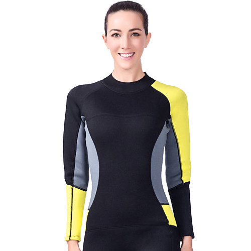 

Women's Full Wetsuit 3mm SCR Neoprene Diving Suit Thermal / Warm Stretchy Long Sleeve Back Zip - Diving Water Sports Patchwork Solid Colored Autumn / Fall Spring Summer / Winter / High Elasticity