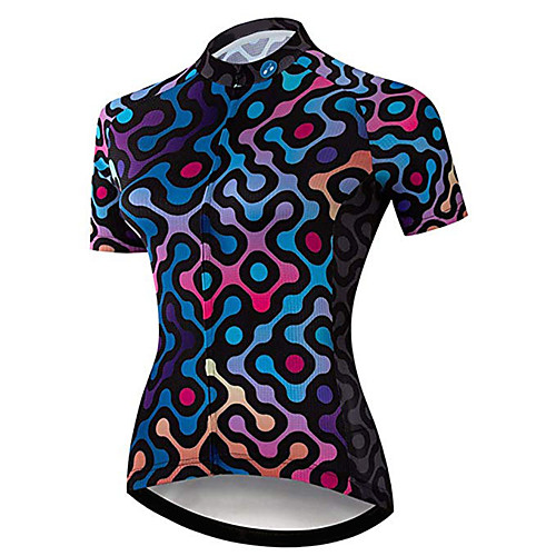 

21Grams Women's Short Sleeve Cycling Jersey 100% Polyester RedBlue Bike Jersey Top Mountain Bike MTB Road Bike Cycling UV Resistant Breathable Quick Dry Sports Clothing Apparel / Stretchy / Race Fit