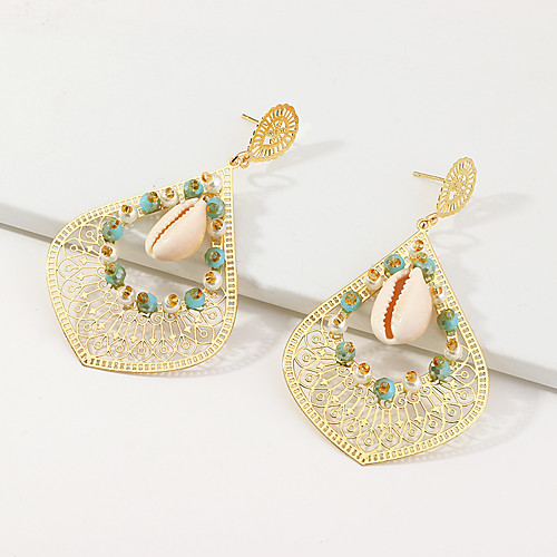 

Women's Drop Earrings Earrings Hollow Out Shell Classic Vintage Bohemian Trendy Fashion Shell Earrings Jewelry Gold For Gift Date Vacation Beach Festival 1 Pair