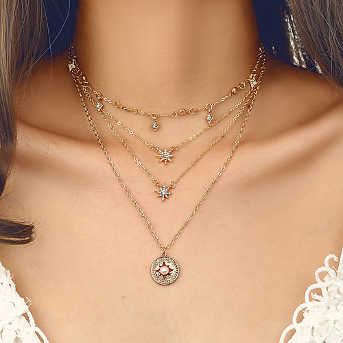 

Women's Necklace Friends European Romantic Casual / Sporty Sweet Chrome Gold 46 cm Necklace Jewelry For Street Festival