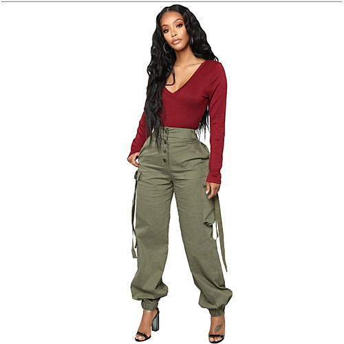 

Women's Basic Sweatpants Pants - Solid Colored Green Black S M L