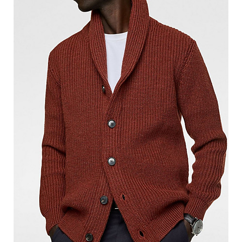 

Men's Solid Colored Long Sleeve Cardigan Sweater Jumper, V Neck Red US34 / UK34 / EU42 / US36 / UK36 / EU44 / US38 / UK38 / EU46