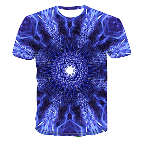 

Men's Club Weekend Street chic / Punk & Gothic T-shirt - 3D / Graphic / Visual Deception Print Royal Blue
