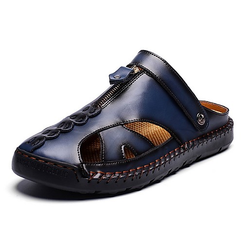 

Men's PU Summer Sandals Non-slipping Blue / Brown / Black