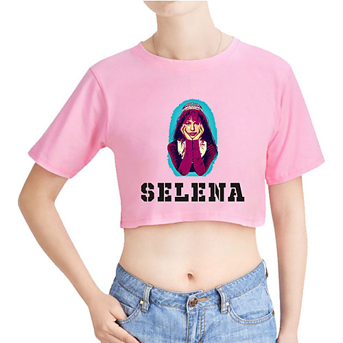 

Inspired by Cosplay Selena quintanilla Cosplay Costume T-shirt Pure Cotton Print Printing T-shirt For Men's / Women's