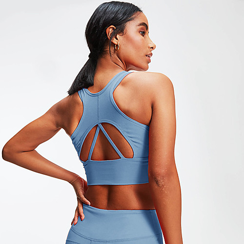 

Women's Bra Top Cut Out Solid Color Pink Green Blue Running Fitness Gym Workout Bra Top Sleeveless Sport Activewear Breathable Quick Dry Comfortable High Elasticity