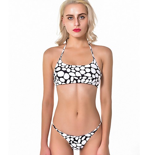 

Women's White Tankini Swimwear Swimsuit - Geometric S M L White