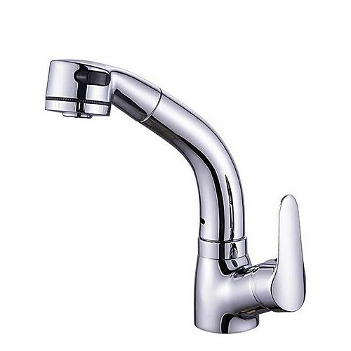 

Bathroom Sink Faucet - Pull out Electroplated Centerset Single Handle One HoleBath Taps