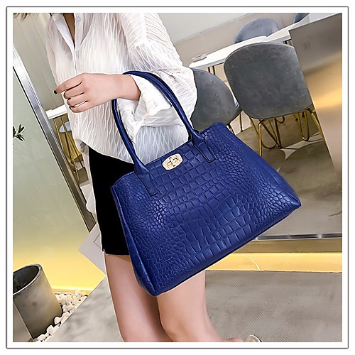 

Women's PU Top Handle Bag Solid Color 5 Pieces Purse Set Red / Blue / Black