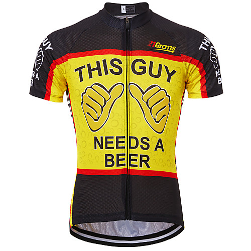 

21Grams Men's Short Sleeve Cycling Jersey Terylene Black / Red Black / Yellow RedBlue Retro Novelty Oktoberfest Beer Bike Jersey Top Mountain Bike MTB Road Bike Cycling Breathable Quick Dry