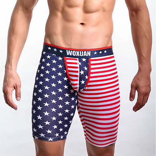 

Men's Print Boxers Underwear Mid Waist Red S M L