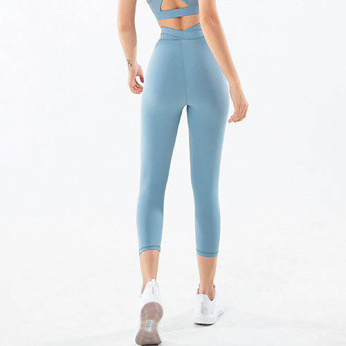 

Women's Sporty / Basic Legging - Solid Colored High Waist Blue Black Gray S M L