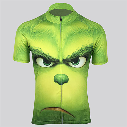 

Men's Daily Spring & Summer Regular Jacket, Geometric Stand Short Sleeve Polyester Green