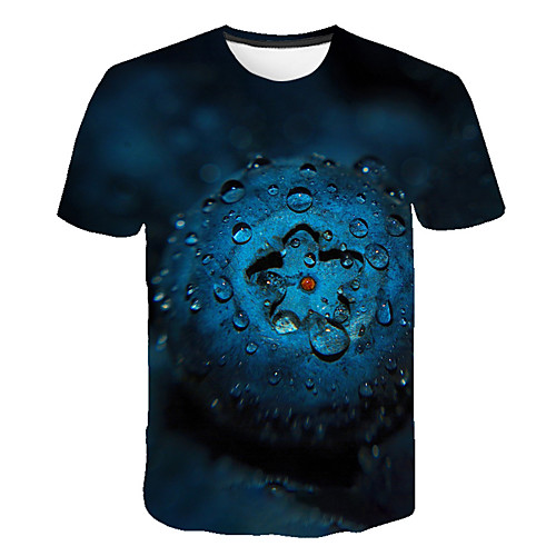 

Men's Daily Sports Basic / Exaggerated T-shirt - Color Block / 3D Print Navy Blue