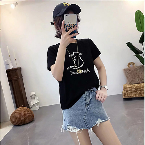 

Women's Daily T-shirt - Cartoon Black