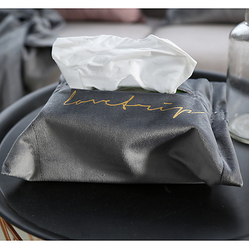 

Nordic bronzing velvet tissue box light luxury fabric velvet modern cover