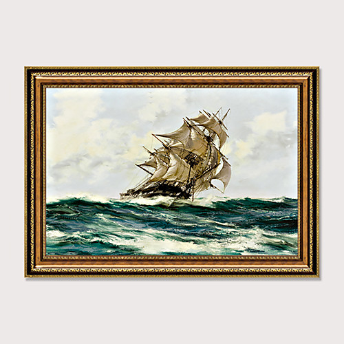 

Framed Art Print European Type Oil Painting Sitting Room Sofa Background Seascape Sailing Boat Plain Sailing Scenery Ready To Hang Decorative Painting