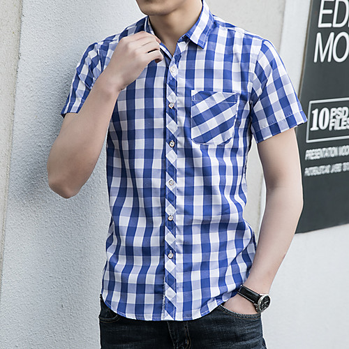 

Men's Daily Weekend Basic / Elegant Shirt - Striped Blue