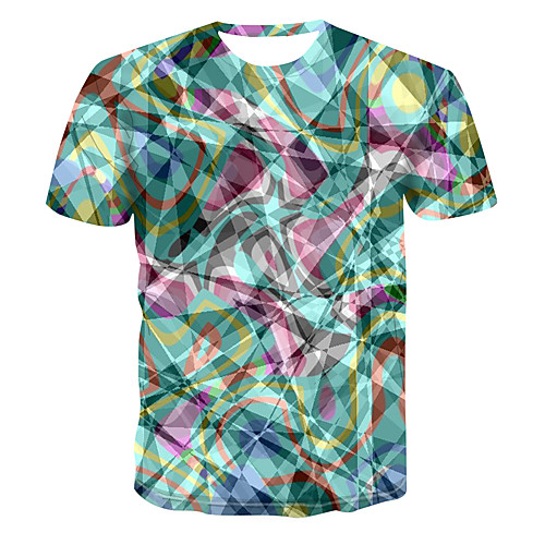 

Men's Club Weekend Street chic / Punk & Gothic T-shirt - Color Block / 3D / Graphic Print Rainbow