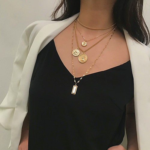 

Women's Necklace Friends European Romantic Casual / Sporty Sweet Chrome Gold Silver 56 cm Necklace Jewelry 1pc For Street Festival