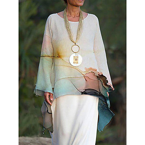 

Women's Daily Shirt - Geometric White