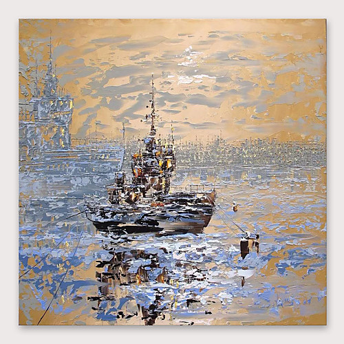 

IARTS®Hand Painted Ships at dusk Oil Painting with Stretched Frame For Home Decoration