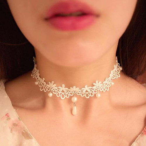 

Women's Choker Necklace Friends European Romantic Casual / Sporty Sweet Chrome White 30 cm Necklace Jewelry 1pc For Street Festival