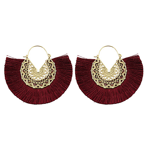 

Women's Drop Earrings Earrings fan earrings Tassel Fringe Fashion Stylish Simple Basic Bohemian Fashion Earrings Jewelry Red / Green / Blue For Event / Party Cotton Gift Daily Wear Date 1 Pair