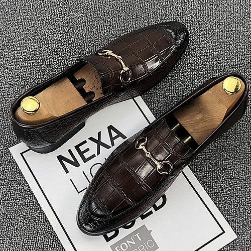 

Men's PU Spring & Summer Casual Loafers & Slip-Ons Walking Shoes Breathable Brown / Black