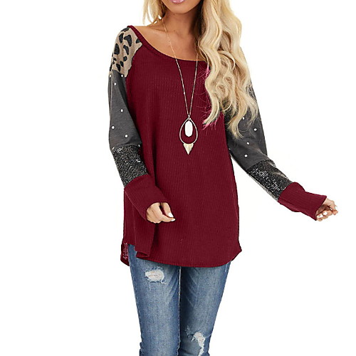 

Women's Daily T-shirt - Color Block Black