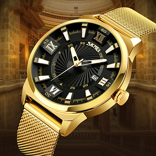 

Men's Steel Band Watches Quartz Formal Style Stylish Stainless Steel Gold 30 m Water Resistant / Waterproof New Design Shock Resistant Analog Luxury Fashion - Gold Blue Silver