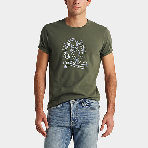 

Men's Daily Sports Business / Basic T-shirt - Solid Colored Black & White, Print Black