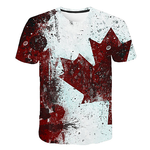

Men's Daily Sports Street chic / Exaggerated T-shirt - Geometric / Color Block / 3D Print Rainbow