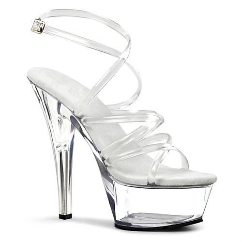 

Women's Sandals Stiletto Heel Peep Toe PU British Summer Clear