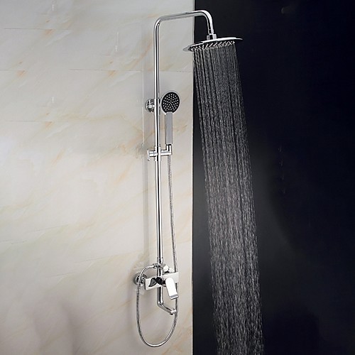 

Shower System Set - Handshower Included Rainfall Contemporary Electroplated Wall Installation Ceramic Valve Bath Shower Mixer Taps