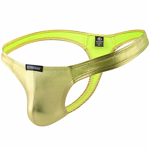 

Men's Basic G-string Underwear - Normal Low Waist Gold Silver M L XL