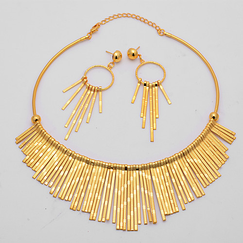 

Women's Jewelry Set Classic Tassel Trendy Ethnic Fashion Gold Plated Earrings Jewelry Gold For Christmas Wedding Gift Street Festival 1 set