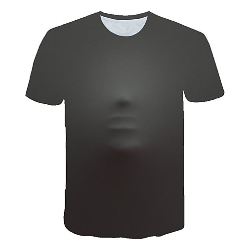 

Men's Daily Sports Street chic / Exaggerated T-shirt - 3D / Abstract / Portrait Print Gray