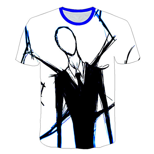 

Men's Daily Sports Street chic / Exaggerated T-shirt - Geometric / Color Block / 3D Print White