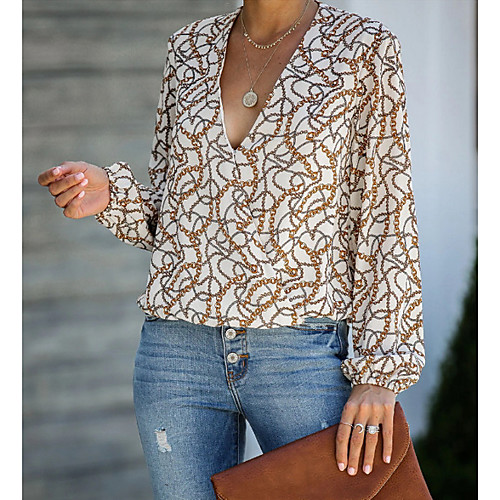 

Women's Daily Shirt - Striped Khaki