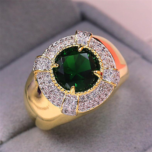 

Men's Ring 1pc Gold Copper Imitation Diamond Round Stylish Gift Festival Jewelry Classic Flower