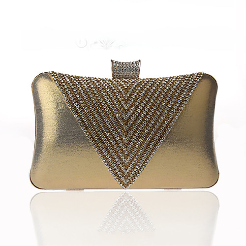 

Women's Crystals / Chain Polyester Evening Bag Solid Color Black / Wine / Purple