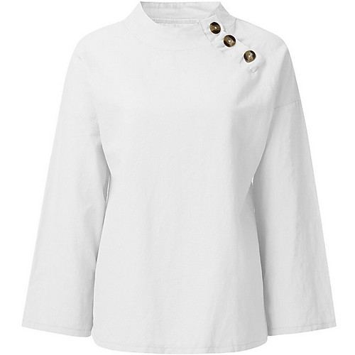 

Women's Daily Blouse - Solid Colored Blue