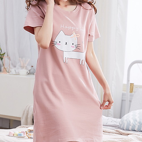 

Women's Round Neck Chemises & Gowns Pajamas Geometric