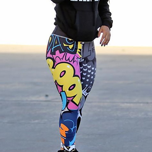 

Women's Basic Legging - Geometric, Print Mid Waist Yellow S M L