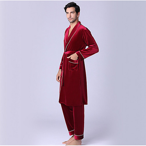 

Men's Suits Nightwear Wine Navy Blue L XL XXL