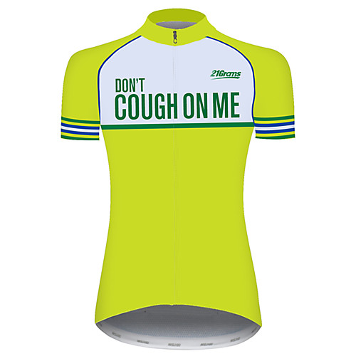 

21Grams Women's Short Sleeve Cycling Jersey 100% Polyester Yellow Novelty Bike Jersey Top Mountain Bike MTB Road Bike Cycling UV Resistant Breathable Quick Dry Sports Clothing Apparel / Stretchy